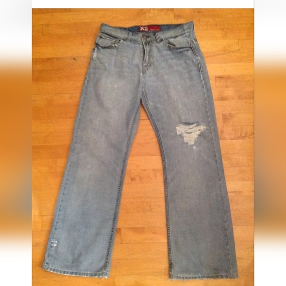 X2 Quality Denim M42 Loose Blue 100% Cotton Men's Jeans Size W32 L32 Boot Cut - Picture 6 of 12